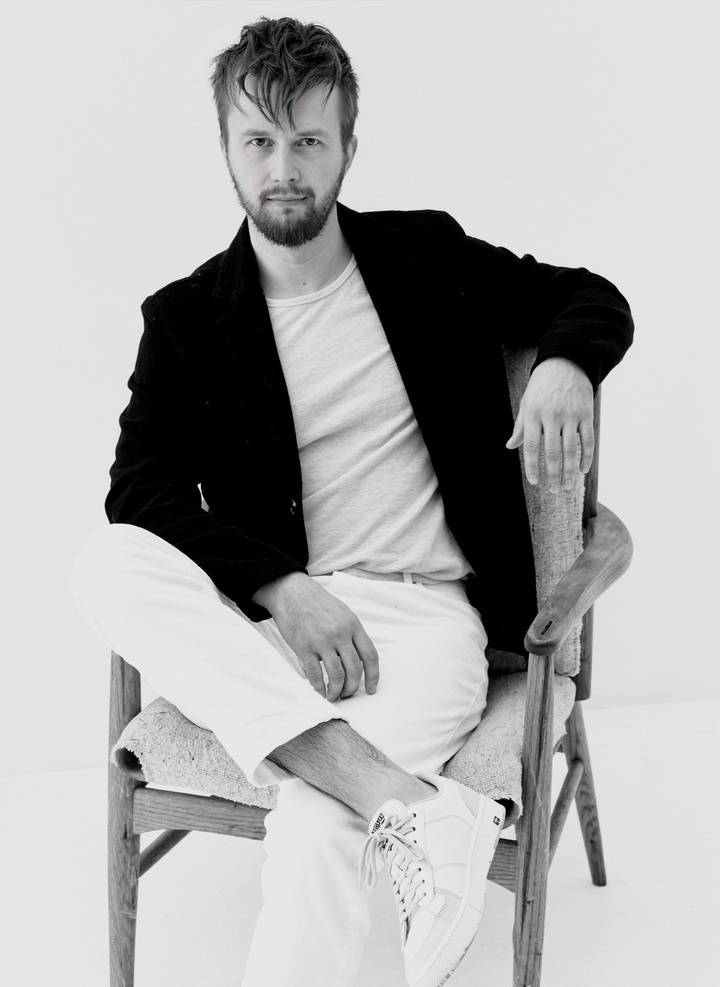 Black and white portrait of Mihkel